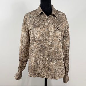 Chico’s Animal Print Long Sleeve Top L/2